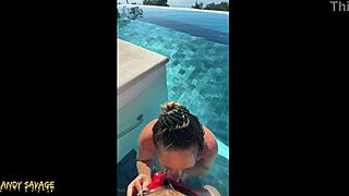 gf gives public deepthroat bj at costa rica infinity pool