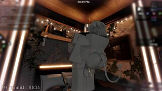 demon girl bent over doggystyle creampied after game tease