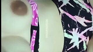 university girl 18+ plays with her pussy and sex toy backstage