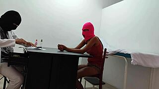 the doctor massages his patient sensually in hospital