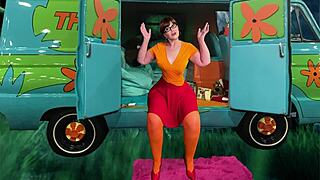 granny velma sucks mystery cock in cosplay adventure deep
