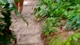 i let his friend suck my tits in the woods... big ass flashing