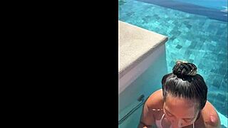 gf gives public deepthroat bj at costa rica infinity pool