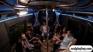 horny swingers swap and suck monster cocks in wild red room orgy!