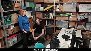 hot milf cop punishes shoplifter cock doggystyle in mall office