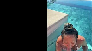 gf gives public deepthroat bj at costa rica infinity pool
