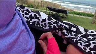 Big Tits Milf Handjobs Monster Cock to Cum on Beach