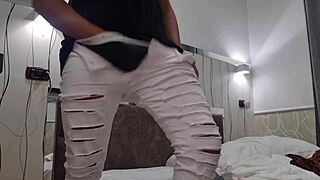 skinny exhibitionist flashes huge cock for massive closeup cumshot