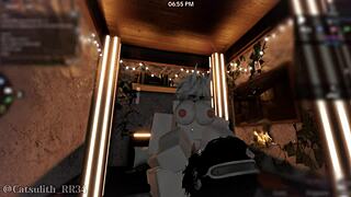 demon girl bent over doggystyle creampied after game tease