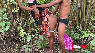 Prince Catches Ebony Virgin Maiden Bent Over Big Black Cock Doggystyle Outdoors