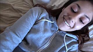 My latina girlfriend's perfect body gets stretched by XXL cock before gym, XXLayna Marie and Alex Adams ride doggystyle and blowjob cum in mouth