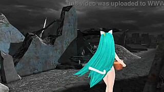 Hatsune Miku Nude Cat Costume Full Ass Tits!