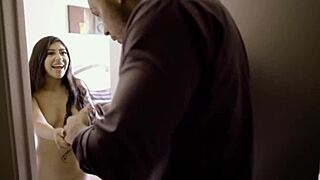 Stepdaughter Stares At Stepdad's Cock Fresh From College