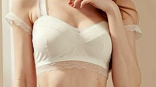 lingerie models flaunt flower panties