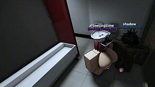 Big ass slut bent over fucked rough in public bathroom