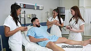 naughty teen 18+ joins doctors for interracial hospital foursome!