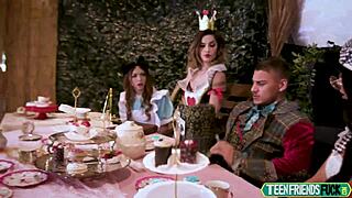 best friend blonde teen deepthroats shyly before wild hardcore fucking kisses!