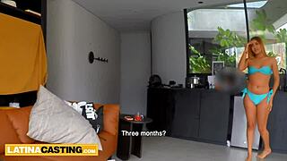 Tiny 18yo Latina Amateur Gags on Rough Monster Cock Casting