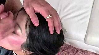 SLUTTY CAMI STRELLA GAGS ON ROUGH THROAT FUCKING!