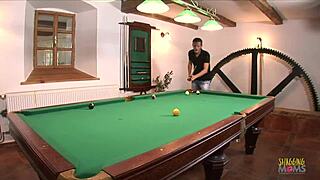 blonde milf slips into maid costume craving big dick kitchen fuck