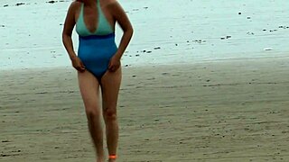 Beach Creampie With Stepson After Flashing Big Ass Pussy In Public Exhibition