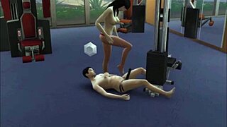 raven's public gym workout jiggles big tattooed tits comically