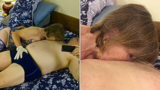 Granny Carmen Gulps Deepthroat Cum From Old Slut Cock Sucking