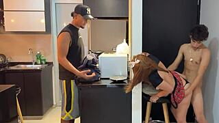 neighbor's wife rides me hard while hubby's distracted