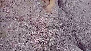 Barefoot Model's Sensory Feet In Sand Nature Fetish Display