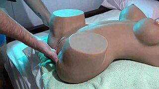 clothed sex doll takes underwear cock plunge perfectly