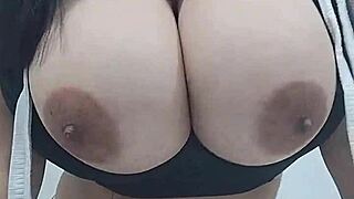 imagine squeezing my huge latina natural tits till i moan