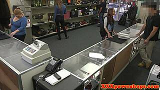 spex beauty fingers pussy rides pawnbroker's huge cock pov