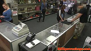 spex beauty fingers pussy rides pawnbroker's huge cock pov