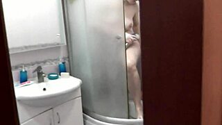 sexy mature frina showers big tits ass wet pussy roommate films close-up... bring towel!