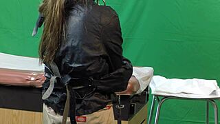 scarlett johnson chokes on cock during deep medical vag probe