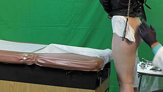 scarlett johnson chokes on cock during deep medical vag probe