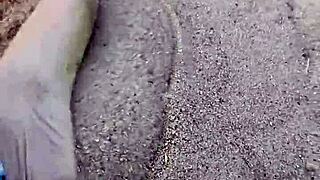 Barefoot Model's Sensory Feet In Sand Nature Fetish Display