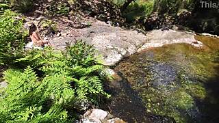 hunt young mom outdoors. surprise fuck in nature with big tits flashing.