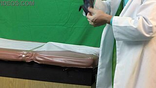 scarlett johnson chokes on cock during deep medical vag probe