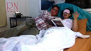 gorgeous babe touches her juicy big pussy through white panties in closeup