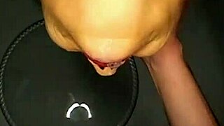 mature gilf slurps young cock close-up deepthroat till sloppy orgasm squirt