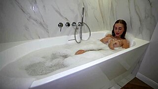 Bathroom play gets her wet before messy face finish