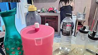 Chubby wife cooks up kitchen surprises