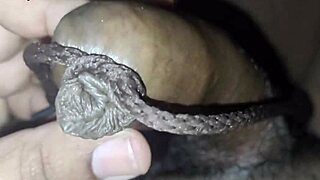 Tied Foreskin Peehole Stretched Rod Inserted Deep In Dick Tip