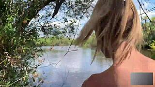 Specific athletic blonde gives moaning pov blowjob then fucked outdoors in florida swamps