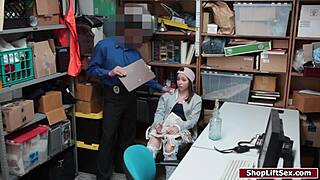 Shoplifter teen fucked hard on officer's desk