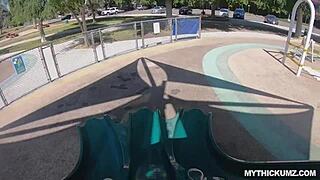 Curvy teen juicy ass bounces wildly on monster cock