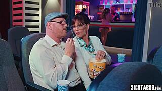 i'm athena faris moanin so hard ridin my boyfriend's cock in the cinema durin movie