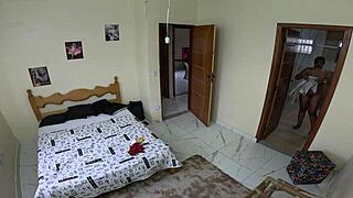 Amigo cums creampie in friend's wife's pussy bent over hostel