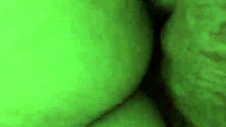 milf's wet pierced clit shines in close-up ass massage